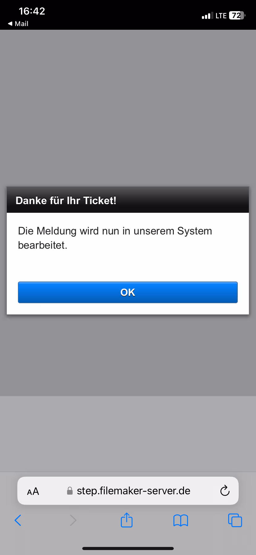 Ticket angekommen